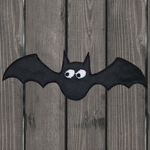 Geborduurde patch zwarte vleermuis, 4&quot; opstrijkbare Halloween-appliqué voor jassen, rugzakken, kostuums, spookachtig DIY-decor, gotisch cadeau-idee