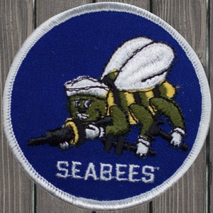 Vintage Seabees Embroidered Patch — Iron On