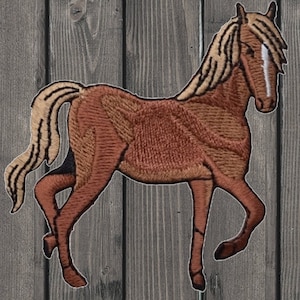 Horse Embroidered Patch 3&quot; Iron On, Equestrian Horseback Riding Badge, Collectible Pony Patch for Jackets, Backpacks, Hats, Western Style