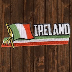 Ireland Iron On Patch, Belfast Dublin & Irish Flag Embroidered Applique Badge for Jackets, Hats, Bags, Travel Souvenir Patch 4.75"