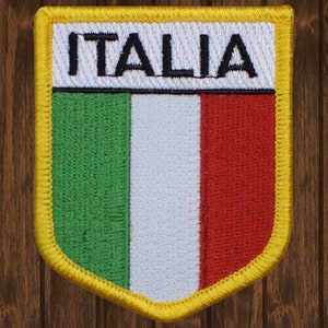 Italy Applique Patch, 3&quot; Iron On, Italia Mediterranean Rome Europe Badge, Travel Jacket Backpack Accessory, Italian Souvenir Collectible