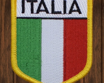 Parche termoadhesivo de Italia, 7,6 cm (3 pulgadas), insignia de Italia, Mediterráneo, Roma, Europa, accesorio para chaqueta o mochila de viaje, recuerdo coleccionable de Italia.