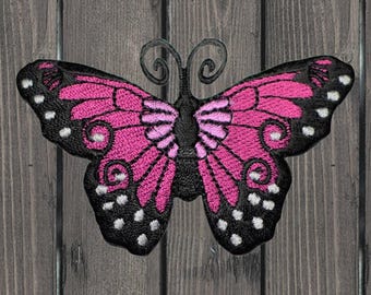 Parche bordado de mariposa, aplique termoadhesivo de alas de insecto de 7,6 cm, parche para chaqueta, mochila, sombrero, regalo para amantes de las mariposas de jardín.