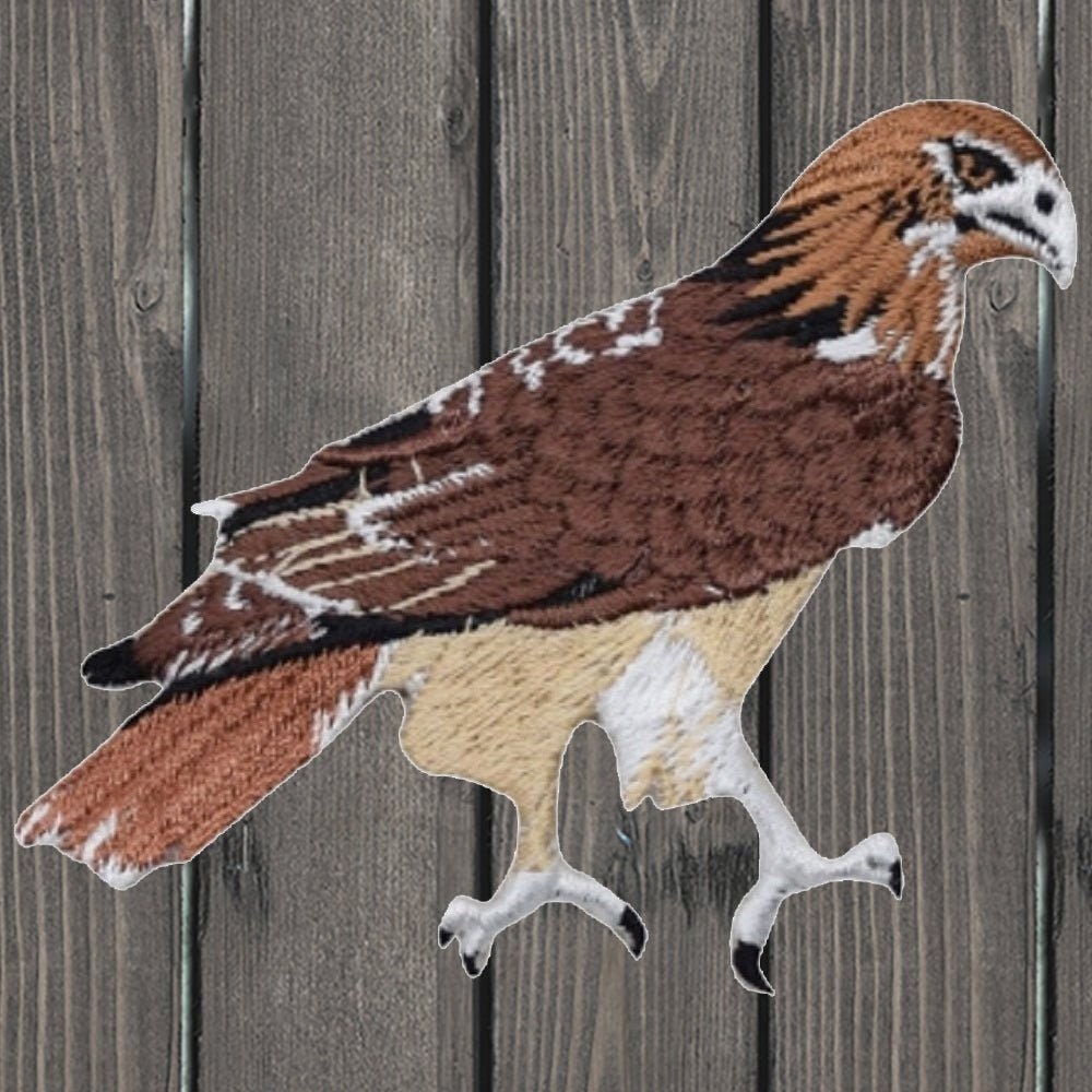 Red Tail Hawk Embroidered Patch, Iron On, Majestic Bird Talons Badge Applique, 3.5 Inch Patch for Jacket Hat Bag, Wildlife Nature Gift