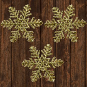 Snowflake Embroidered Patch — 3-Pack — Iron On