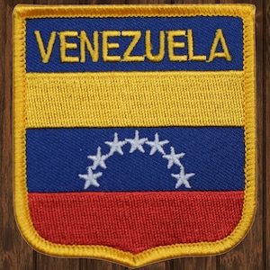 Venezuela Iron On Patch, Caribbean Caracas South America Embroidered Applique Badge for Jackets, Hats, Backpacks, Crafts 2.75&quot;