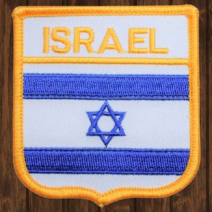 Israel Embroidered Patch, 2.75&quot; Iron On Badge with Tel Aviv, Jerusalem, Mediterranean and Red Sea for Backpacks, Travel Gift, Collectors
