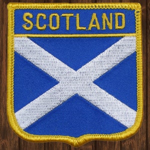 Scotland Embroidered Patch, Iron On, Scottish Heritage Applique Badge, Travel Souvenir Patch for Jacket Bag Hat, 2.75&quot; UK Country Gift