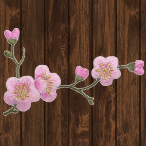 Cherry Blossom Embroidered Patch — Iron On