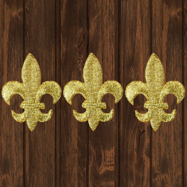 Toppa ricamata Mini Fleur De Lis - Confezione da 3 - Termoadesiva