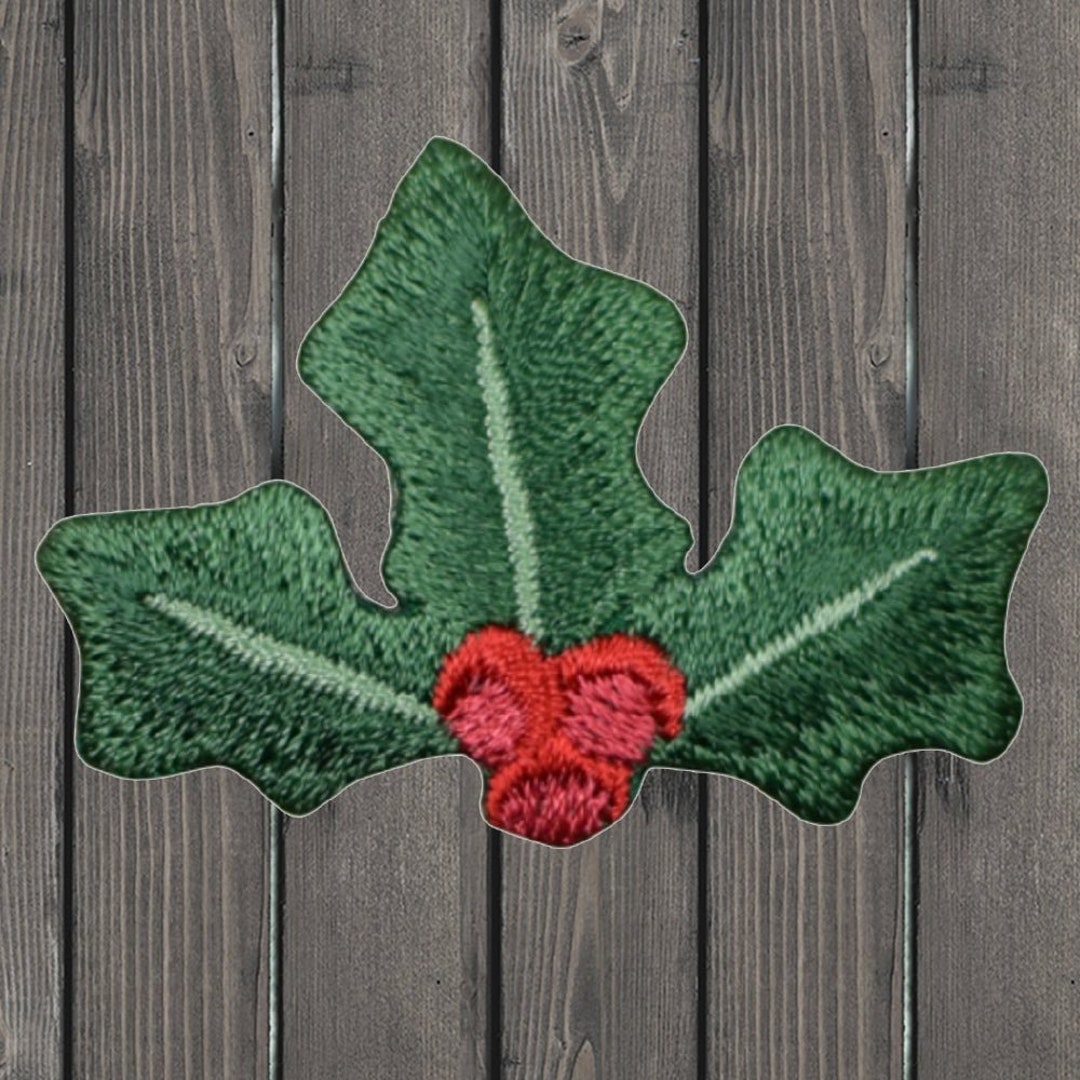 Christmas Holly Patch, Iron on Red Berries Applique for Holiday Clothes ...