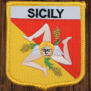 Sicily Embroidered Patch, Iron On Italy Souvenir, Mediterranean Travel Badge for Jackets, Backpacks, Hats and Collectors