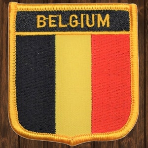 Patch bordado da Bélgica, termocolante, aplique da Europa Ocidental, Bruxelas, Antuérpia, Ghent, presente de viagem, patch para jaqueta, bolsa, chapéu, 7 cm (2,75")