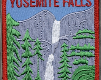 Yosemite Falls Gestickter Aufnäher, 7,5 cm, Aufnäher zum Aufbügeln, California National Park Badge, Souvenir, Souvenir, Norcal, Jacke oder Rucksack