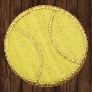 Tennis Ball Patch, 2&quot; Iron On, Sports Applique, Tennis Lover Gift, Embroidered Tennis Patch, DIY Jacket Badge, Racket Sports Accessory