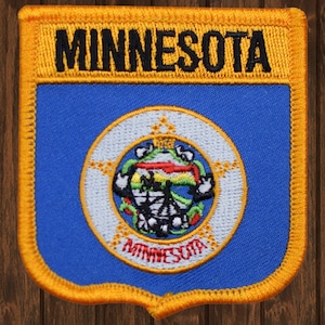 Minnesota Patch, 2.75&quot; Iron On, Great Lakes Embroidered Badge, Minneapolis Saint Paul Souvenir, Midwest State Travel Patch, MN Pride