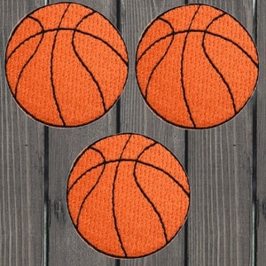 Basketball Embroidered Patch, Iron On, Sports Applique Badge, 3-Pack Collectible Patches for Jacket Hat Bag, Basketball Fan Gift
