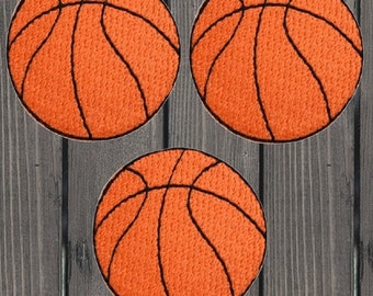 Basketball gestickter Aufnäher, zum Aufbügeln, Sport Applikation Abzeichen, 3er Pack Sammler Patches für Jacke Hut Tasche, Basketball Fan Geschenk