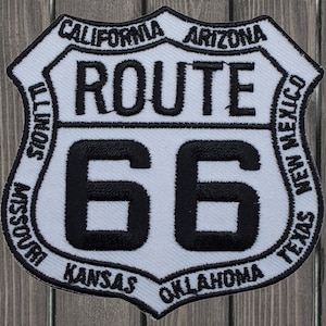 Route 66 Embroidered Patch, US Highway Sign Badge 3&quot;, Iron On Travel Souvenir, Americana Patch, Historic Route 66 Collectible