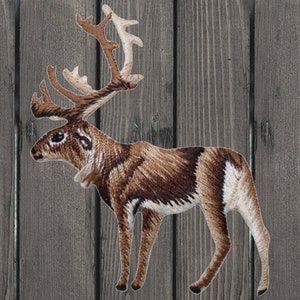 Elch Aufnäher, Gesticktes Aufbügeln, 7cm, Reh Aufnäher, Karibu Abzeichen, Wildtier Aufnäher, Jagd Aufnäher, Natur Liebhaber Geschenk, Jacke Rucksack