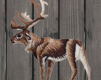 Elk Patch, Embroidered Iron On, 2.87 Inch, Deer Patch, Caribou Badge, Wildlife Patch, Hunting Patch, Nature Lover Gift, Jacket Backpack
