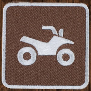 ATV Embroidered Patch, 2&quot; Iron On, Off Road OHV Patch, All Terrain Vehicle Badge, Motorsports Patch, Quad Biking Patch, Outdoor Adventure