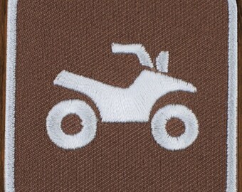 Patch bordado para quadriciclo (ATV), 5 cm (2") para passar a ferro, patch para veículos off-road (OHV), emblema para veículos todo-terreno, patch para esportes motorizados, patch para quadriciclos, aventura ao ar livre