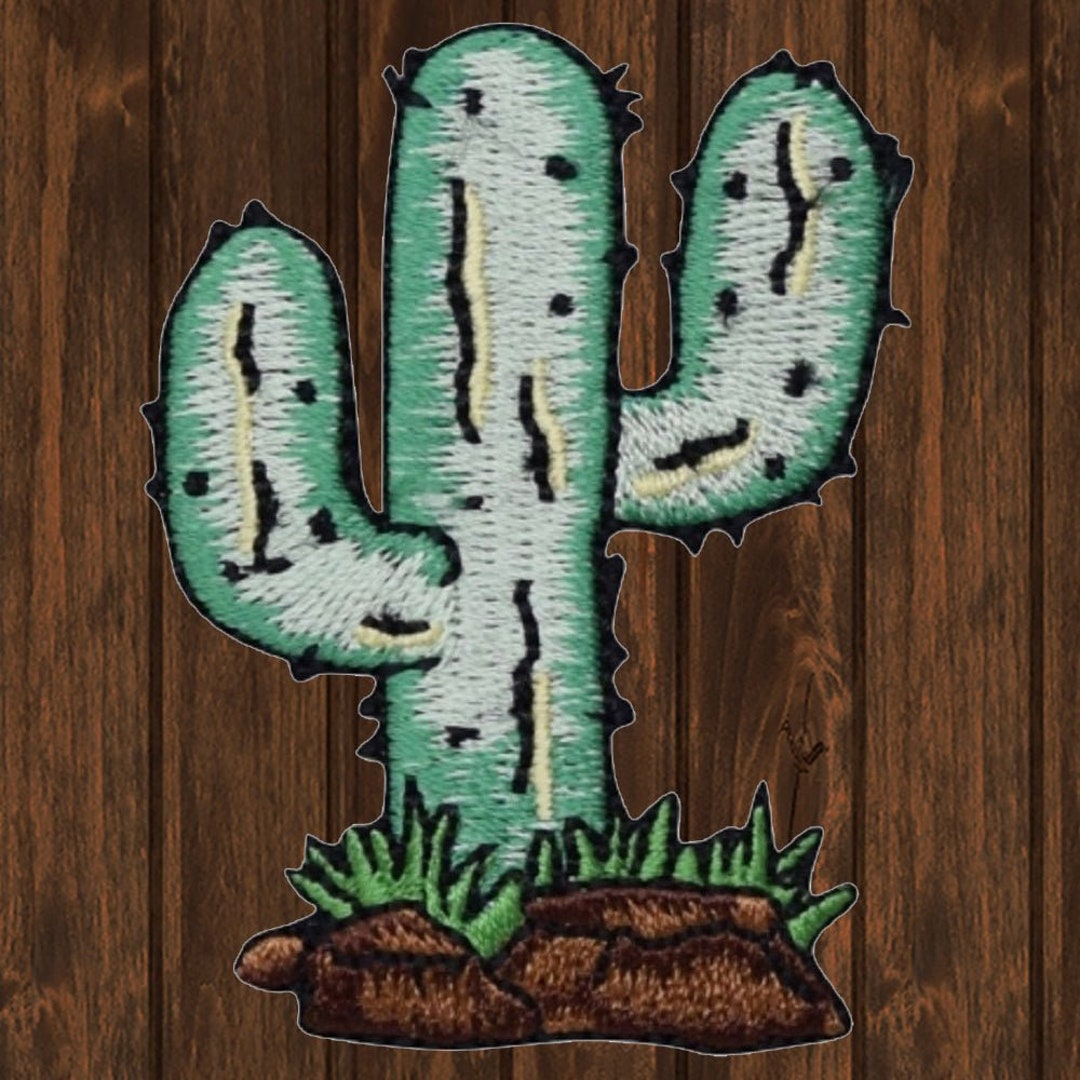 Cactus Ropes Patch Cactus Embroidered Patch, Saguaro Desert Western Applique, Iron on ...