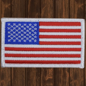 American Flag Embroidered Patch 3-3/8&quot; Iron On, USA Patriotic Badge, United States Flag Applique, Freedom Patch for Jackets, Backpacks, Hats