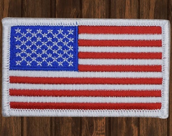 Aufnäher mit gestickter amerikanischer Flagge, 8,6 cm (3-3/8 Zoll), zum Aufbügeln, patriotisches USA-Abzeichen, Applikation der US-Flagge, Freiheitsaufnäher für Jacken, Rucksäcke, Hüte