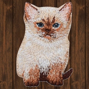 Patch brodé Ragdoll Kitty, 2-1/8" fer sur badge appliqué chaton siamois, patch chapeau mignon chat veste sac à dos, cadeau pour amoureux des chats