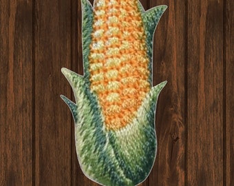 Toppa ricamata a forma di mini mais, applicazione termoadesiva da 1,5" con spiga di mais, distintivo alimentare per giacche, borse, cappelli, toppa da collezione