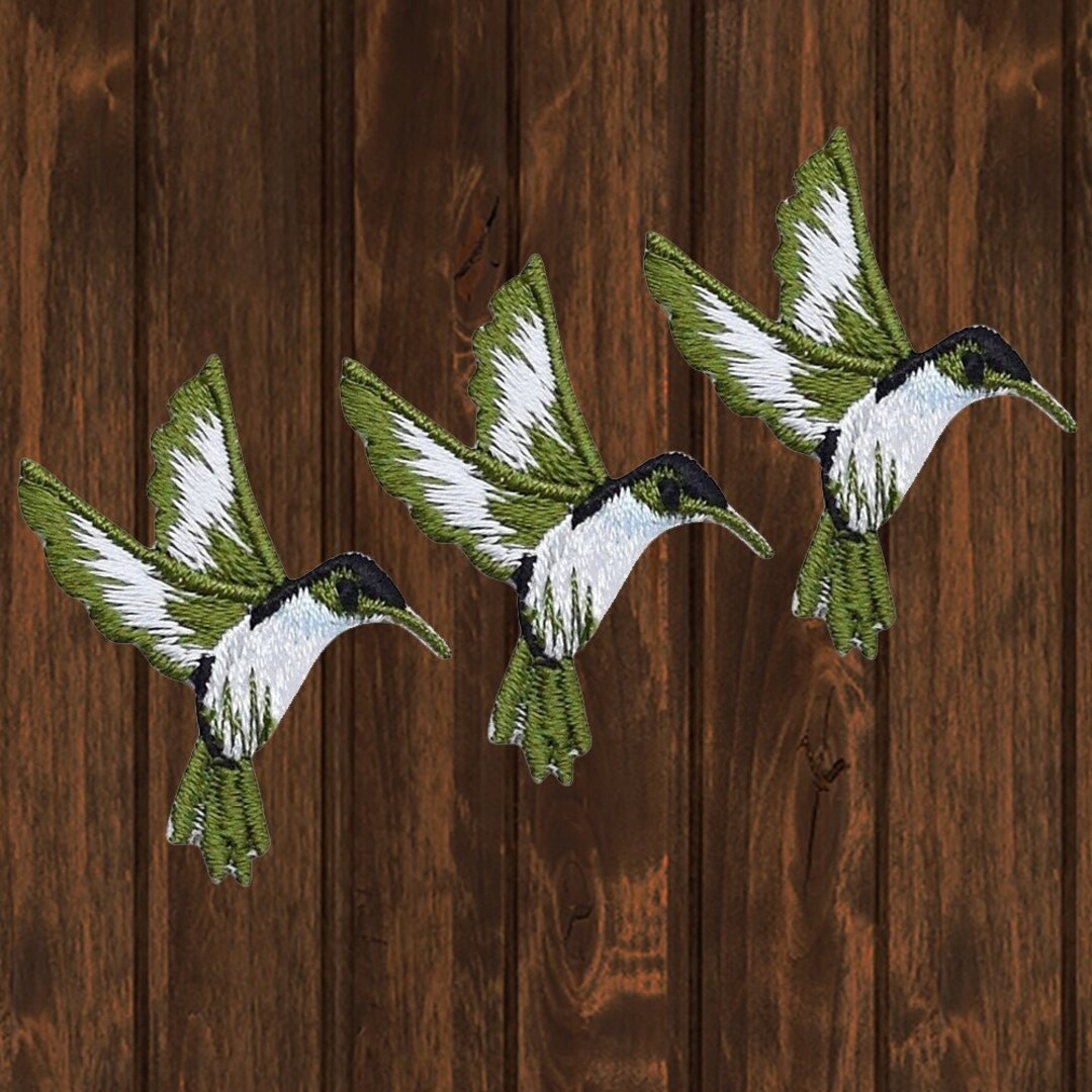 Hummingbird Embroidered Patch 3-pack Iron On - Etsy