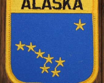 Alaska State Embroidered Patch, 2.75" Iron On AK Badge with Juneau and Anchorage for Jackets, Backpacks, Travel Decor, USA Collector Gift