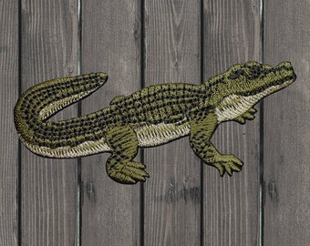 Alligator Embroidered Patch, Iron On, Crocodile Gator Badge Applique, 2.25 Inch Patch for Jacket Backpack Hat, Collectible Animal Patch