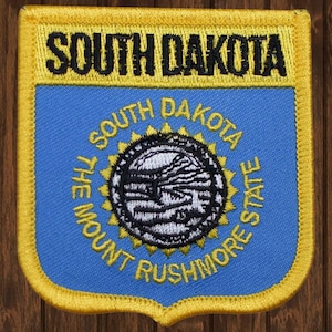 Parche bordado de Dakota del Sur, insignia termoadhesiva estatal de 2,75", recuerdo del río Misuri de Pierre Sioux Falls para chaqueta y sombrero, regalo