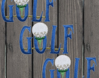 Conjunto de 3 patches de golfe, 5 cm, apliques bordados termocolantes para bonés, camisas e bolsas. Ideal para presentear jogadores de golfe, caddies ou treinadores.