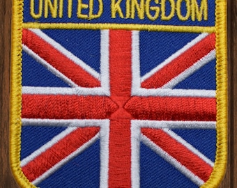 United Kingdom Embroidered Patch, 2.75" Iron On UK Flag Badge Featuring England Scotland Wales Northern Ireland for Jackets & Backpacks