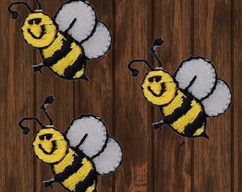 Confezione da 3 toppe a forma di ape, toppe termoadesive a forma di calabrone, toppa naturalistica per bambini, piccola toppa a forma di ape per giacca, accessorio per zaino, simpatica toppa a forma di insetto