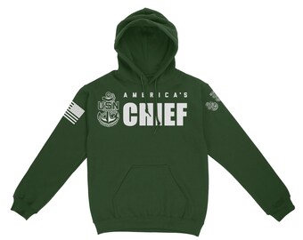 Hoodie - Navy Americas Chief