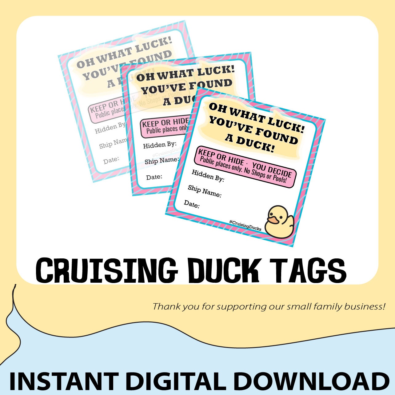 INSTANT DOWNLOAD - Cruising Duck Tags - Duck Tag - Digital Download ...