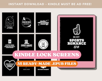 35 Ready-Made .epub Kindle Lock Screens | DIGITAL DOWNLOAD | Kindle MUST be ad-free!