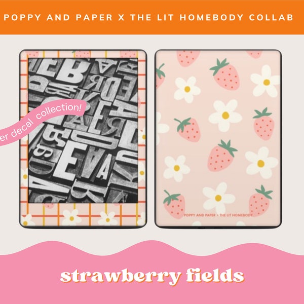 Strawberry Fields by PoppyxPaper | DIGITAL DOWNLOAD | To Print at DecalGirl.com, not at home | NOT a .svg Cut File | For Kindle Paperwhite