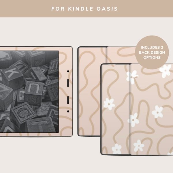 DOWNLOAD DIGITALE / Decalcomania Kindle per e-reader Kindle Oasis / NON un file di taglio .svg / Linea ondulata Beige