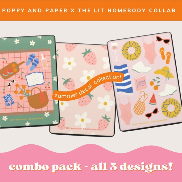 Combo Summer Pack by PoppyxPaper | DIGITAL DOWNLOAD | To Print at DecalGirl.com, not at home | NOT a .svg Cut File | For Kindle Paperwhite