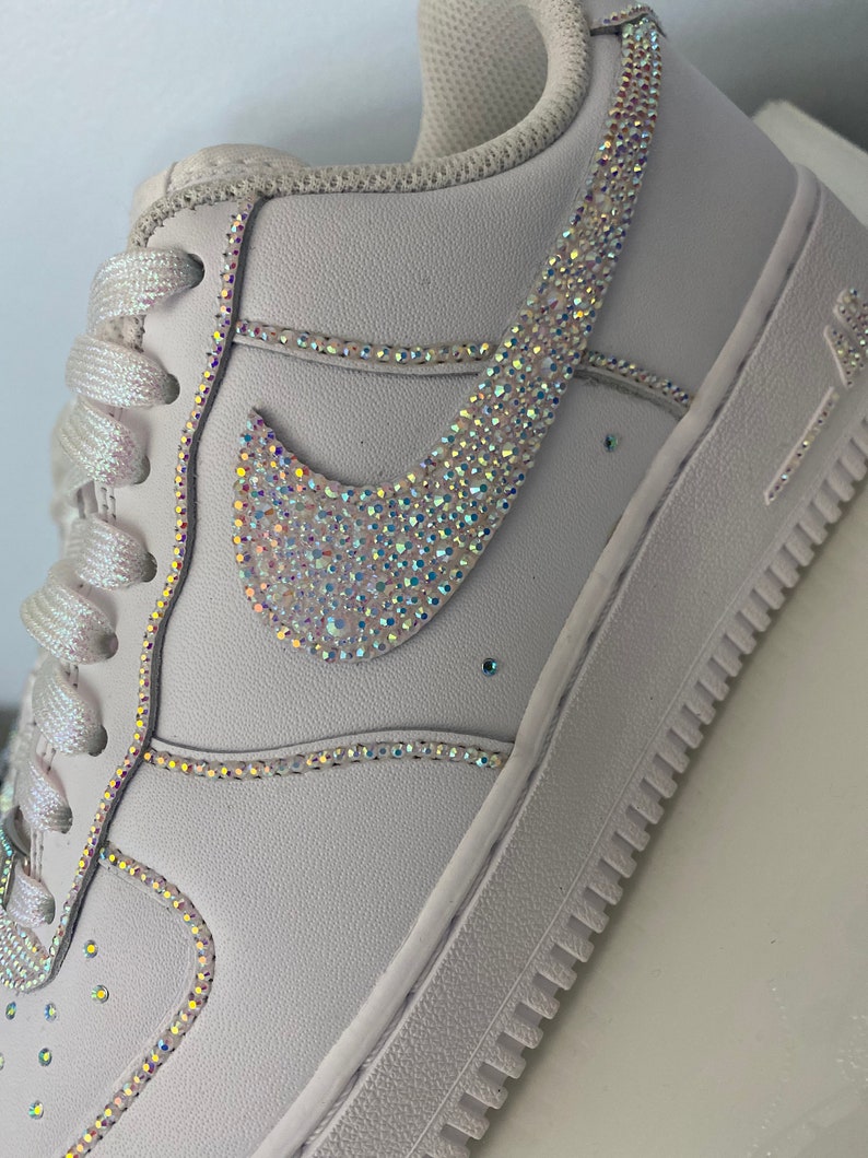 Custom Air Force 1 With Iridescent Rhinestones Etsy