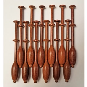 Mechlin Bobbin, Sold by the Dozen or 10 - Palisander wood (Madagascar Rosewood)