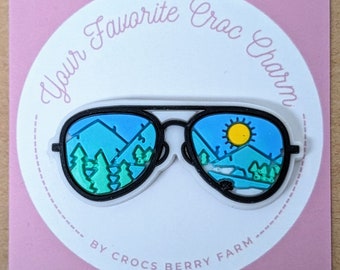 Sunglasses Croc Charm | Nature Croc Charm Set | Travel Adventure Croc Accessories | Popular Shoe Charms | Cheap Gift for Her