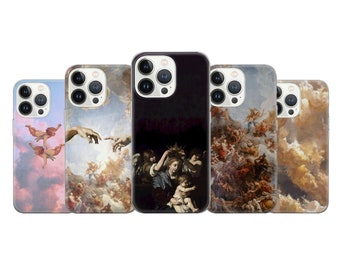 Funda de teléfono con diseño renacentista, compatible con iPhone 17, 16, 15, 14 Pro Max, XR, 10, 8 Plus, Samsung S25, S24, S23 FE, A16, A54, Note 20, Pixel 8A y 10.