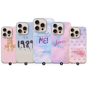 Custodia per telefono Aesthetic Taylor Swift Song Lyrics Cover adatta per iPhone 16 15 14 13 Pro Max Xr, Samsung S24 S23 S22 FE A16 Note 20 Pixel 8A 7